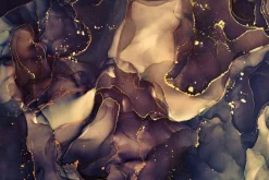 Fototapeta: Akwarelowe abstrakcyjne tło ze złotymi zdobieniami