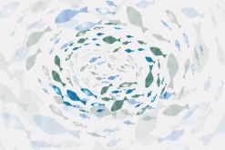 Fototapeta: Akwarelowy motyw ryby w wirze abstrakcyjny wzór