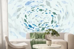 Fototapeta: Akwarelowy motyw ryby w wirze abstrakcyjny wzór