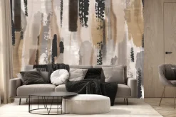 Fototapeta: Akwarelowy mural w brązach i szarości