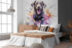 Fototapeta: Akwarelowy wzór portret psa w nowoczesnym stylu