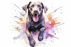 Fototapeta: Akwarelowy wzór portret psa w nowoczesnym stylu