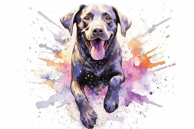 Fototapeta: Akwarelowy wzór portret psa w nowoczesnym stylu
