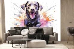 Fototapeta: Akwarelowy wzór portret psa w nowoczesnym stylu