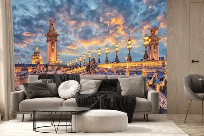 Fototapeta: Alexandre iii bridge in paris at sunset