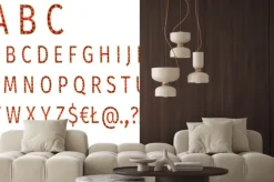 Fototapeta: Alfabet płatki śniegu na czerwonym tle wektora