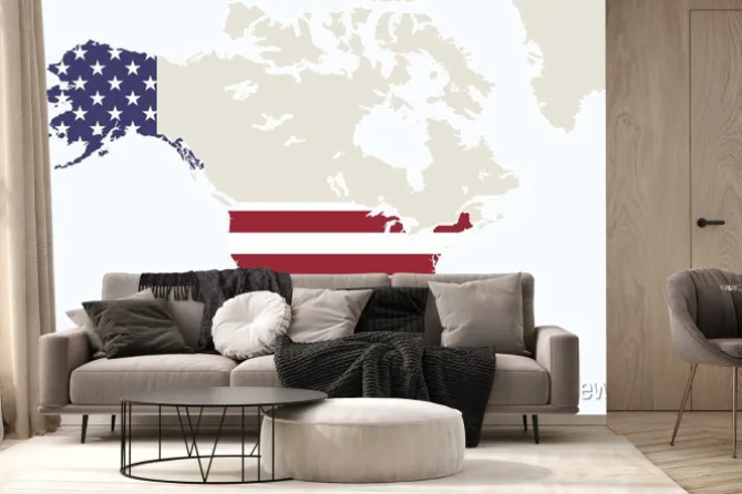 Fototapeta: Ameryka północna z podświetlonych usa mapie.