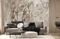 Fototapeta: Angel wings scatch - photo wallpaper on concrete background.