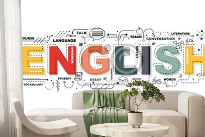 Fototapeta: Angielskie słowo dla edukacji z ikony płaska konstrukcja