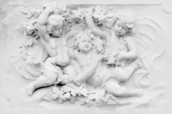 Fototapeta: Anielskie rzeźby w białym kolorze na minimalistycznym tle