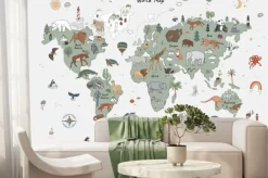 Fototapeta: Animals world map vector illustration.