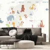Fototapeta: Animals world map vector illustration. landing page for children
