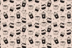 Fototapeta: Aromatyczna kompozycja ziaren kawy z kubkami