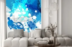 Fototapeta: Artystyczna grafika z rowerzystą