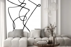 Fototapeta: Artystyczna sylwetka kobiety w stylu line art