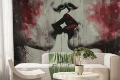 Fototapeta: Artystyczne przedstawienie kobiecego pocałunku