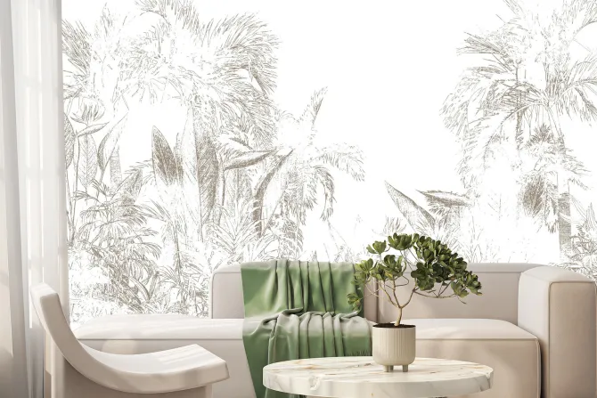 Fototapeta: Artystyczny krajobraz tropikalnej dżungli