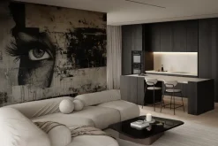 Fototapeta: Artystyczny mural z twarzą kobiety