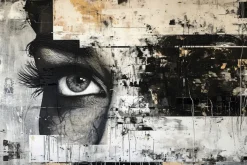 Fototapeta: Artystyczny mural z twarzą kobiety