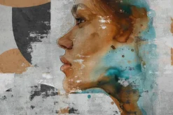 Fototapeta: Artystyczny portret kobiety z geometrycznymi motywami w stylu