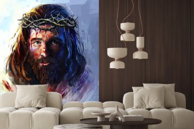 Fototapeta: Artystyczny portret jezusa w koronie cierniowej