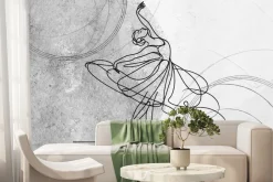 Fototapeta: Artystyczny rysunek linii przedstawiający baletnicę w tańcu