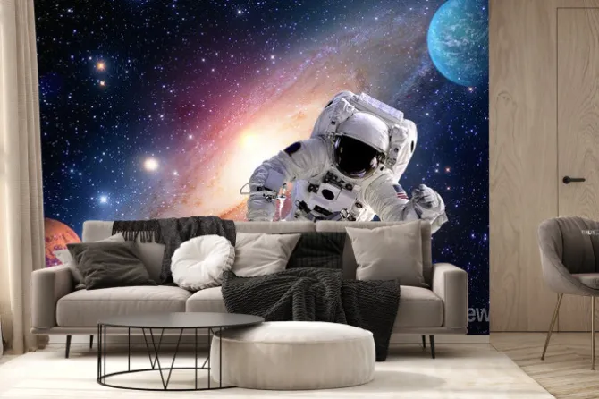 Fototapeta: Astronauta kosmonauta kosmos ludzi układ słoneczny planety wszechświat.