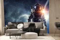 Fototapeta: Astronauta w gwieździstym kosmosie