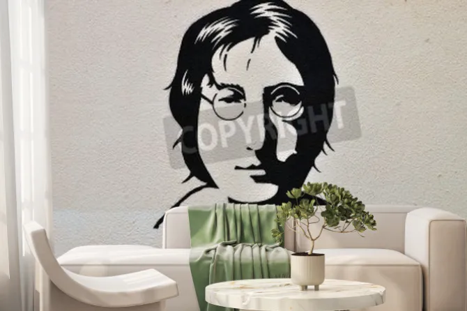 Fototapeta: Athens, greece - august 30, 2014: john lennon portrait stencil