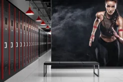 Fototapeta: Atletyczna kobieta podczas biegania