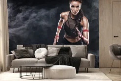 Fototapeta: Atletyczna kobieta podczas biegania