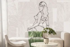 Fototapeta: Atrakcyjna kobieta na roślinnym tle