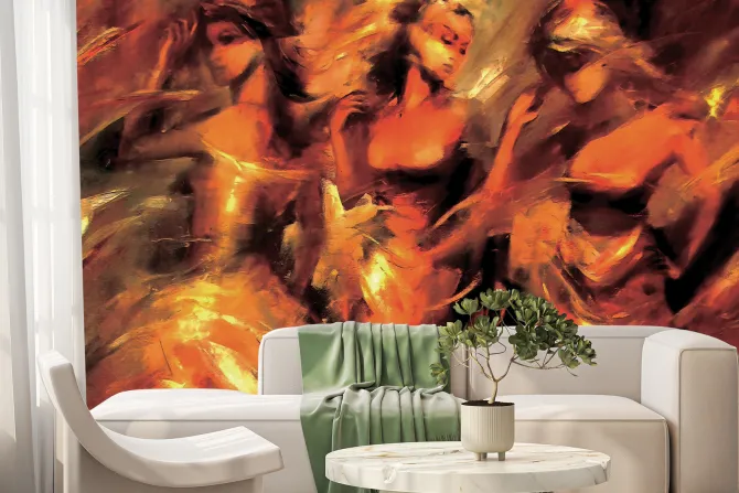 Fototapeta: Atrakcyjne kobiety w czerwieni