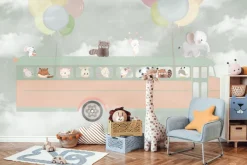 Fototapeta: Autobus dla zwierząt wśród chmur