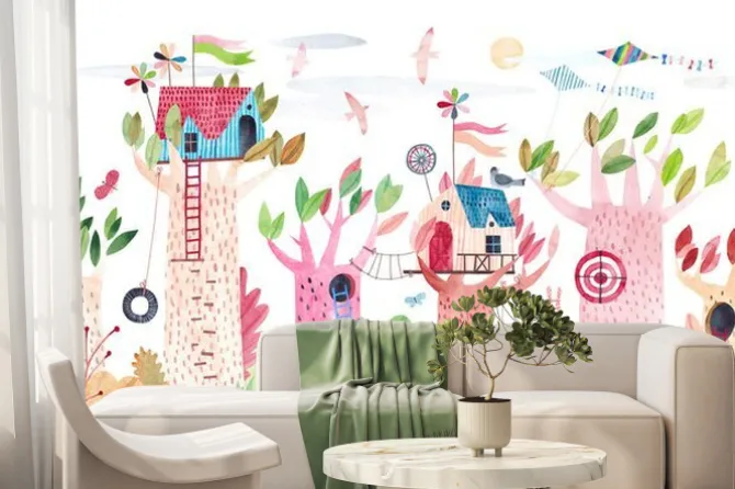 Fototapeta: Bajkowe domki na drzewie