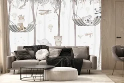 Fototapeta: Bajkowe zwierzęta na hamakach w dżungli