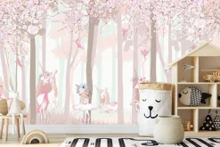 Fototapeta: Bajkowy las z księżniczkami i magicznymi jednorożcami