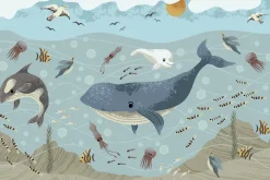 Fototapeta: Bajkowy podwodny świat z kolorowymi rybami grafika dla dzieci