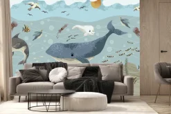 Fototapeta: Bajkowy podwodny świat z kolorowymi rybami grafika dla dzieci