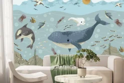 Fototapeta: Bajkowy podwodny świat z kolorowymi rybami grafika dla dzieci