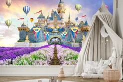 Fototapeta: Bajkowy zamek krajobraz o zachodzie słońca