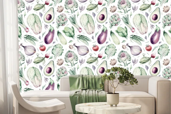 Fototapeta: Bakłażan i kapusta z innymi warzywami