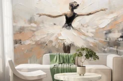 Fototapeta: Baletnica w białej spódnicy na plótnie