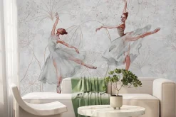 Fototapeta: Baletnice tańczące w pięknej sukni na tle betonu