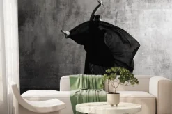 Fototapeta: Ballerina in ballroom. ballet dancer in studio. black and white