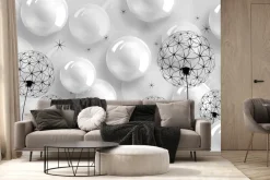 Fototapeta: Balony białe i w dmuchawce