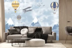 Fototapeta: Balony samoloty góry i chmury