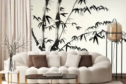 Fototapeta: Bambus pędy na jasnym tle