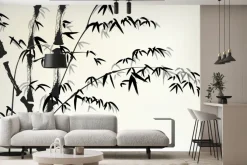 Fototapeta: Bambus pędy na jasnym tle