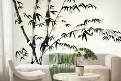 Fototapeta: Bambus pędy na jasnym tle